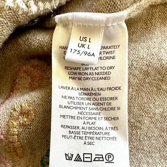 Anthropologie Embroidered Pullover Sweater in Neutral Motif - Picture 11 of 12